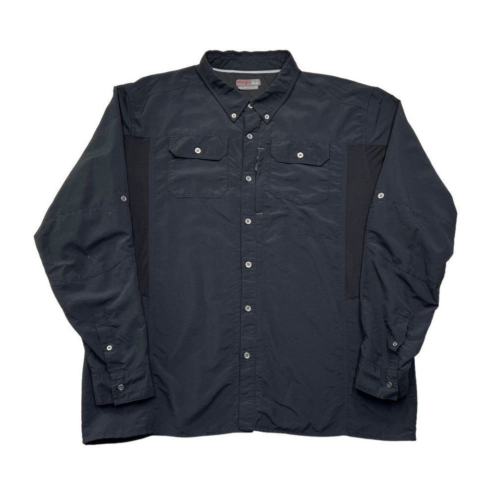 Wrangler Outdoor Shirt Mens XXL Black Perforance Button Down Fishing Work‎ Shirt
